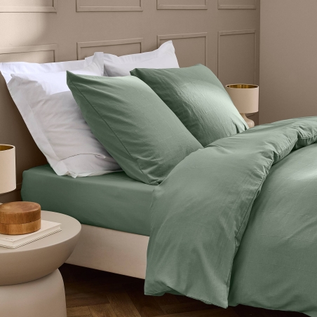 Parure de couette KITO sauge 240x220 cm (3 pièces)