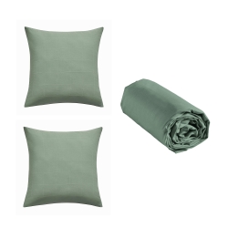 Parure de couette KITO sauge 240x220 cm (3 pièces)