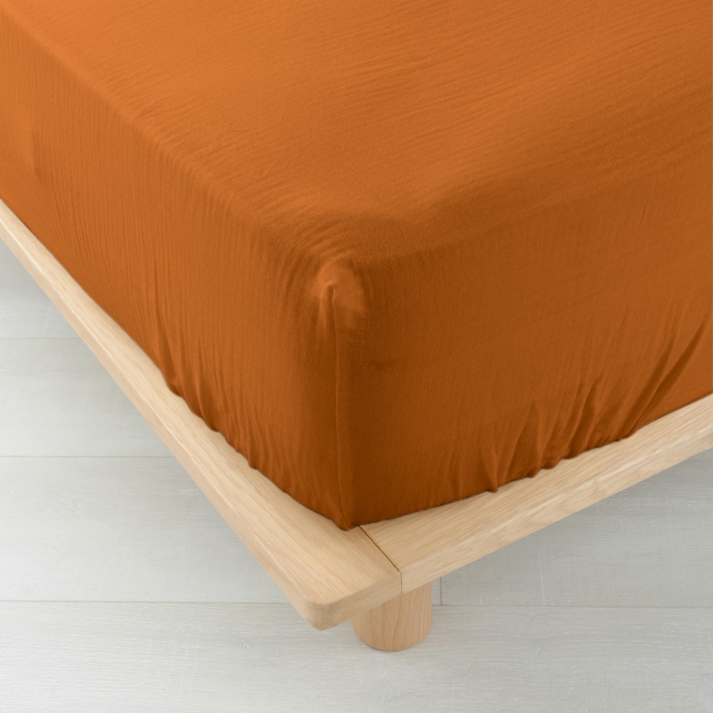 Drap Housse GUSTA caramel 160x200 cm