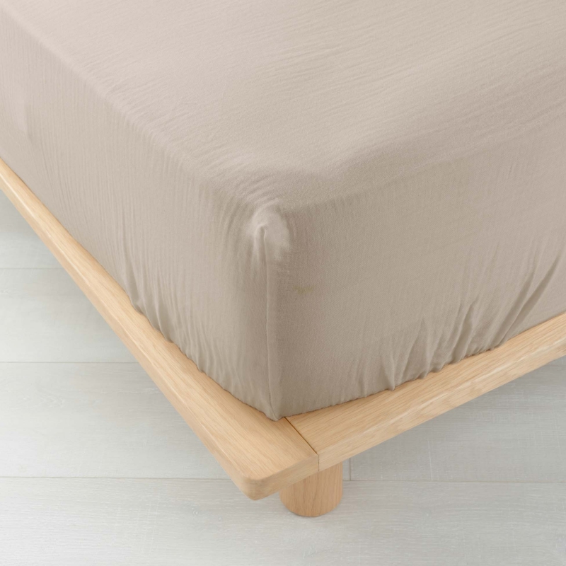 Drap Housse GUSTA sable 160x200 cm