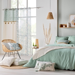 Parure de couette GUSTA sauge 260x240 cm (3 pièces)