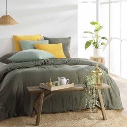 Parure de couette GUSTA sauge 260x240 cm (3 pièces)