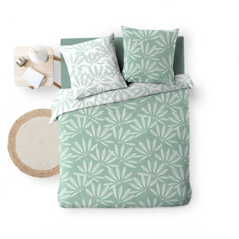 Parure de couette JAKU sauge 240x220 cm (3 pièces)