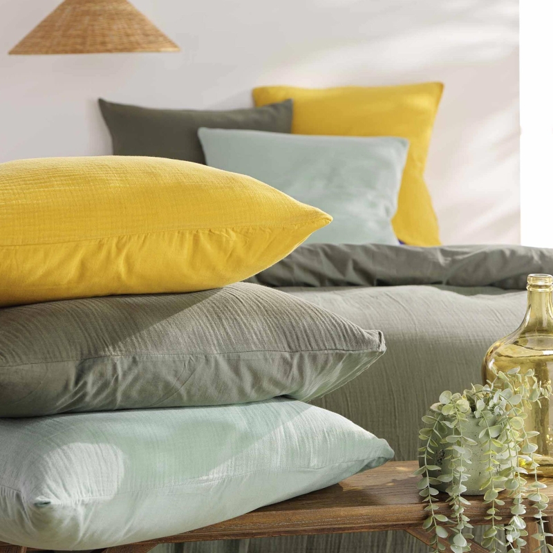 Parure de couette GUSTA sauge 240x220 cm (3 pièces)