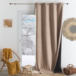 Rideau TYKA isolant, phonique et occultant beige 140x180cm