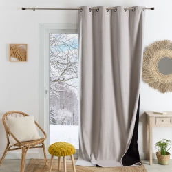 Rideau TYKA isolant, phonique et occultant coloris naturel 140x180cm