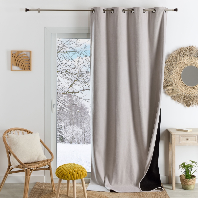 Rideau TYKA isolant, phonique et occultant coloris naturel 140x180cm