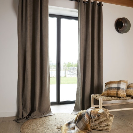 Rideau TYKA isolant, phonique et occultant taupe 140x260cm