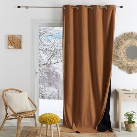 Rideau TYKA isolant, phonique et occultant coloris daim 140x180cm