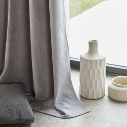 Rideau TYKA isolant, phonique et occultant gris perle 140x180cm