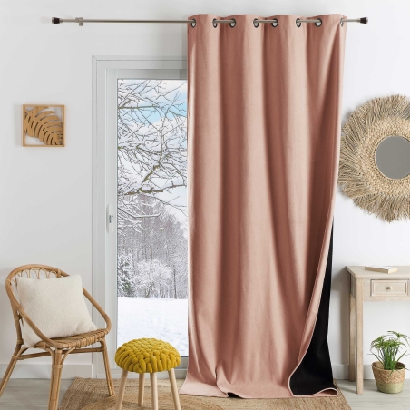 Rideau TYKA isolant, phonique et occultant couleur nude 140x260cm