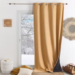 Rideau TYKA isolant, phonique et occultant ocre 140x260cm