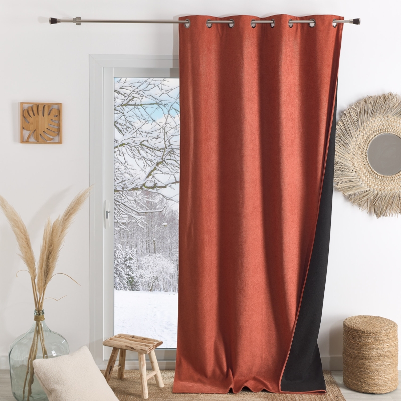 Rideau TYKA isolant, phonique et occultant terracotta 140x180cm