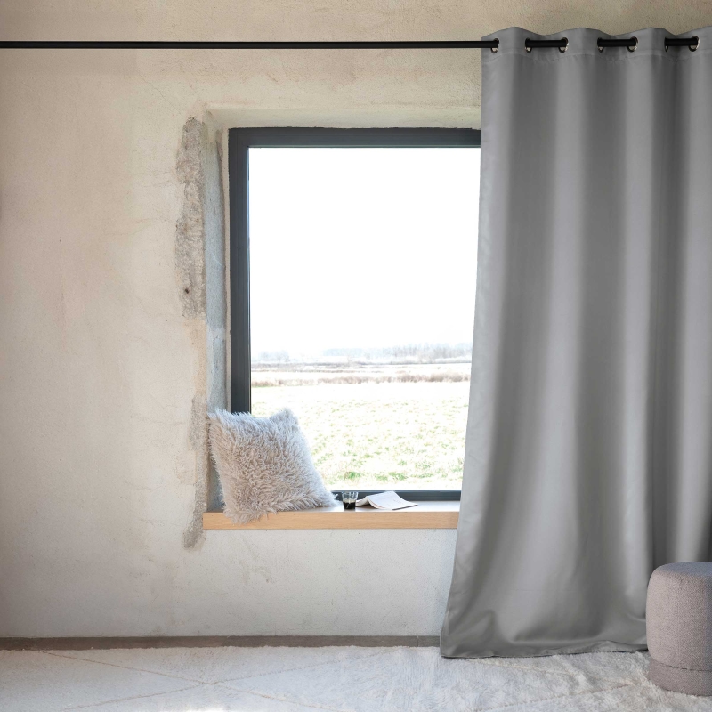 Rideau non feu FUZE gris minéral 140x260cm