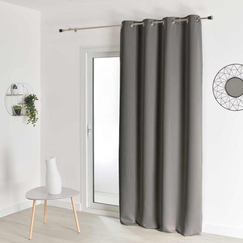 Rideau non feu FUZE gris flanelle 140x260cm