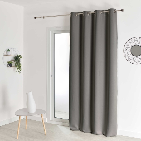 Rideau non feu FUZE gris flanelle 140x260cm