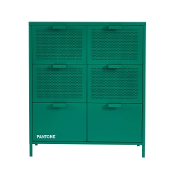Commode PANTONE 6 tiroirs métal émeraude 90cm