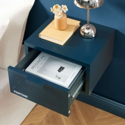 Table de chevet murale PANTONE métal bleu nuit 40cm