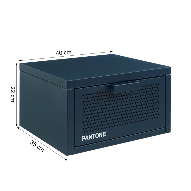 Table de chevet murale PANTONE métal bleu nuit 40cm