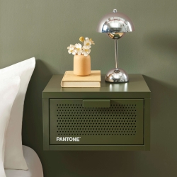 Table de chevet murale PANTONE métal vert olive 40cm