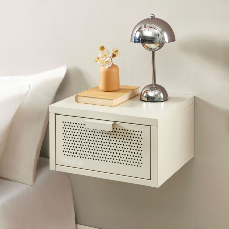 Table de chevet murale PANTONE métal beige sable 40cm