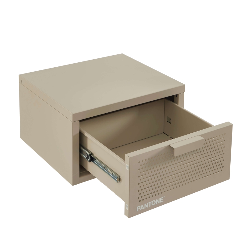 Table de chevet murale PANTONE métal taupe 40cm