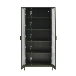 Vaisselier PANTONE en verre cannelé et métal vert olive h180cm