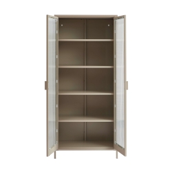 Vaisselier PANTONE en verre cannelé et métal taupe h180cm