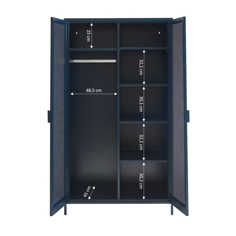 Armoire PANTONE métal bleu nuit 2 portes