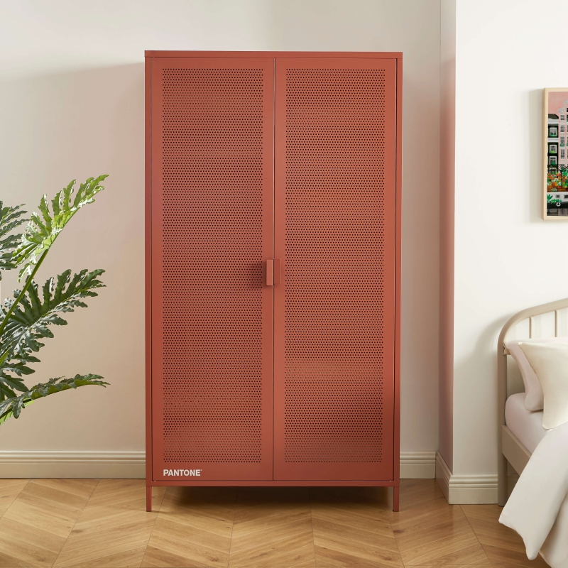 Armoire PANTONE métal terracotta 2 portes