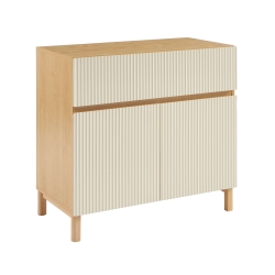 Meuble sous vasque ORCA effet chêne et portes beiges 80cm