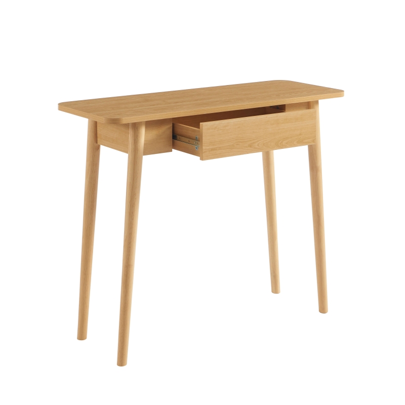 Console SOLENN effet chêne 1 tiroir 100cm