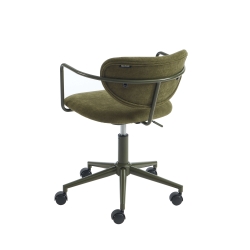 Chaise de bureau PANTONE tissu vert olive avec roulettes