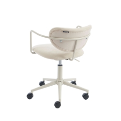 Chaise de bureau PANTONE tissu beige sable avec roulettes