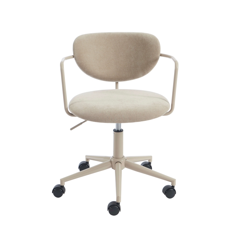 Chaise de bureau PANTONE tissu taupe avec roulettes