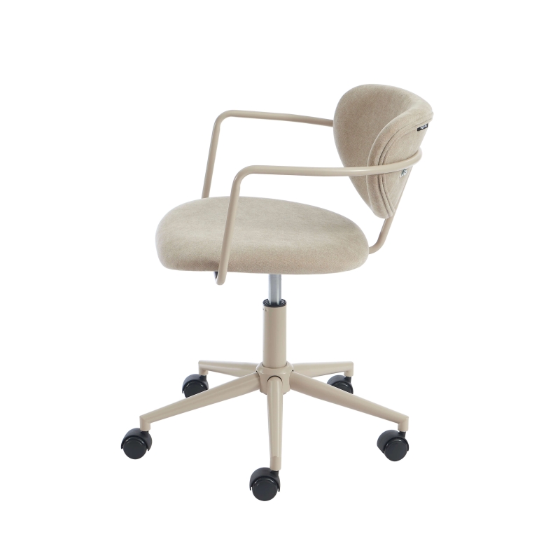 Chaise de bureau PANTONE tissu taupe avec roulettes