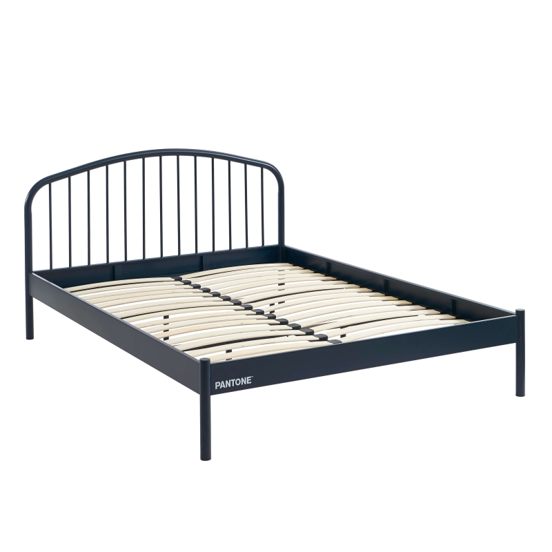 Lit PANTONE 140x190 métal bleu nuit sommier inclus