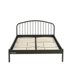 Lit PANTONE 140x190 métal vert olive sommier inclus
