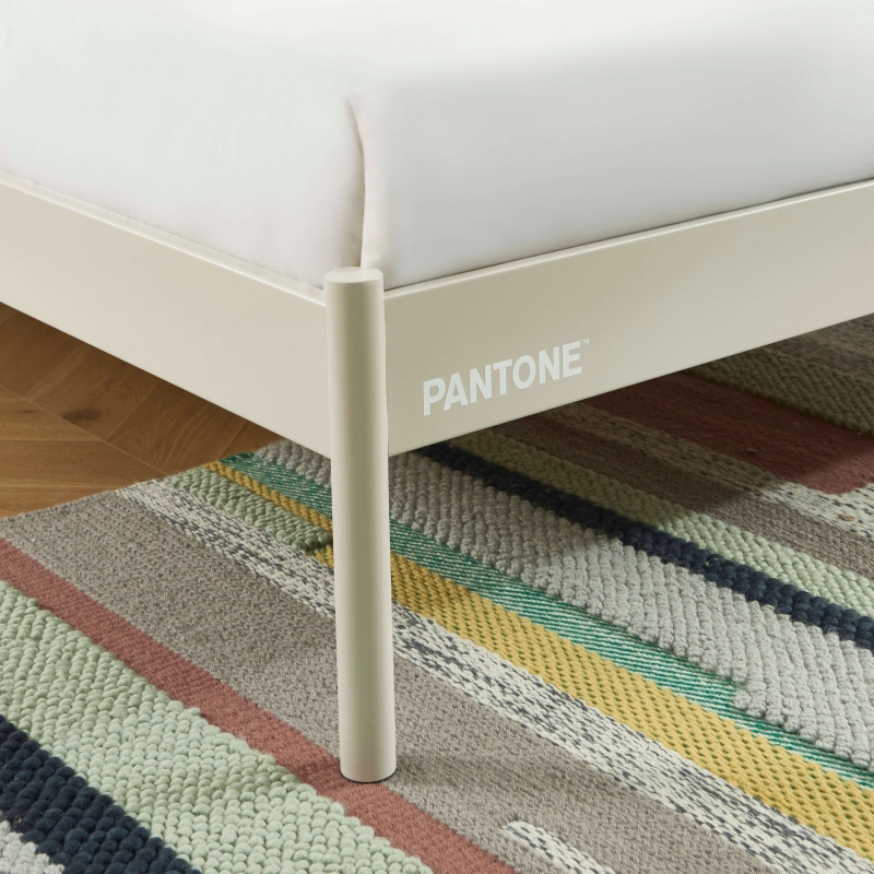 Lit PANTONE 140x190 métal beige sable sommier inclus