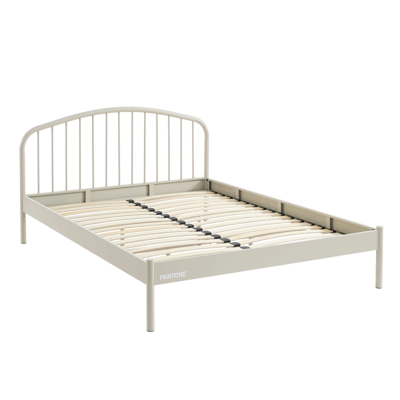 Lit PANTONE 140x190 métal beige sable sommier inclus