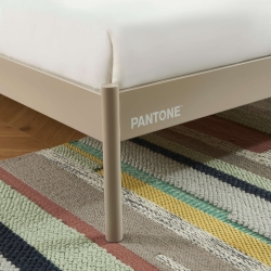Lit PANTONE 140x190 métal taupe sommier inclus