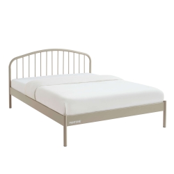 Lit PANTONE 140x190 métal taupe sommier inclus