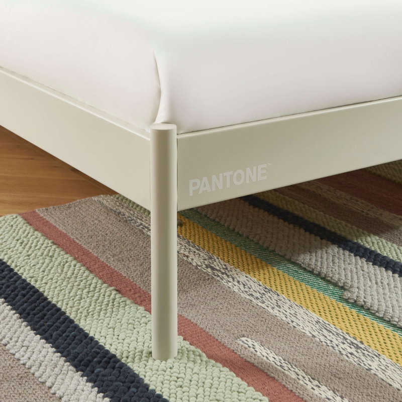 Lit PANTONE 160x200 métal beige sable sommier inclus