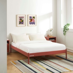 Lit PANTONE 140x190 métal terracotta sommier inclus