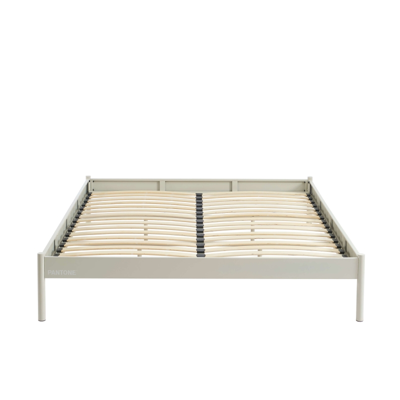 Lit PANTONE 160x200 métal beige sable sommier inclus
