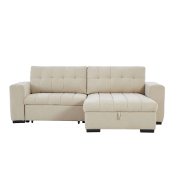 Canapé d'angle convertible réversible ARISTA 4 places tissu beige