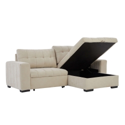 Canapé d'angle convertible réversible ARISTA 4 places tissu beige