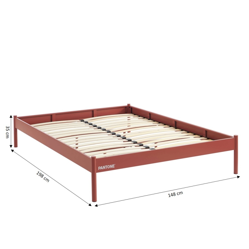 Lit PANTONE 140x190 métal terracotta sommier inclus