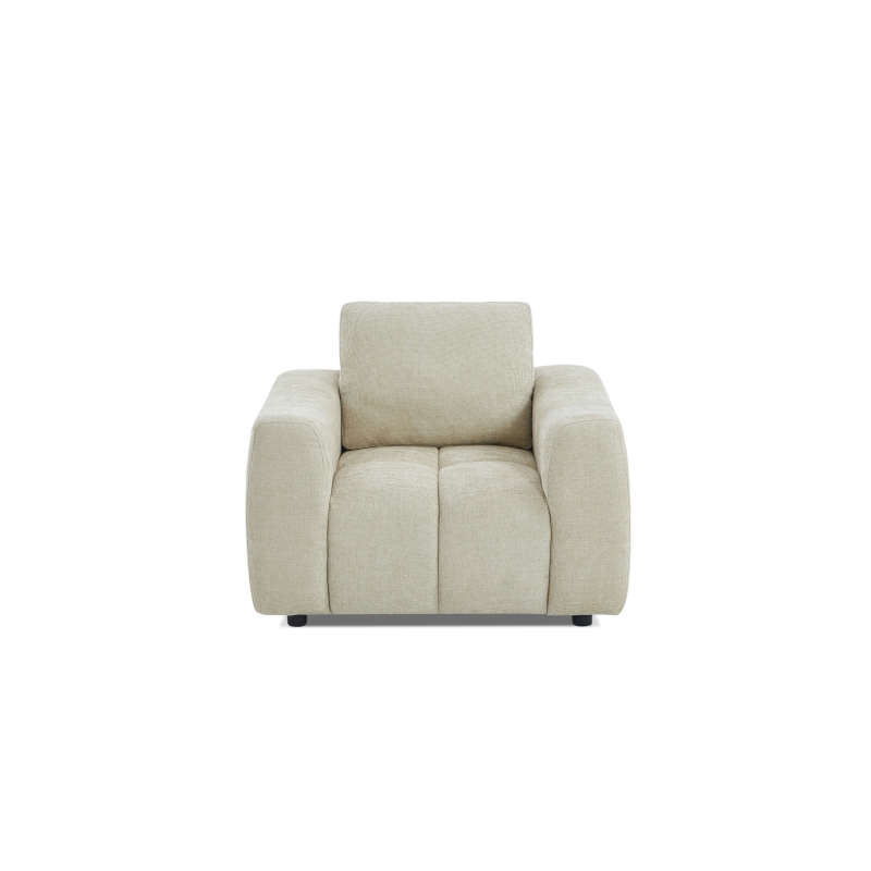 Fauteuil fixe KEREA 1 place tissu chenille taupe