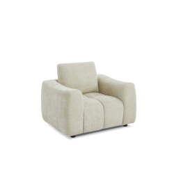 Fauteuil fixe KEREA 1 place tissu chenille taupe